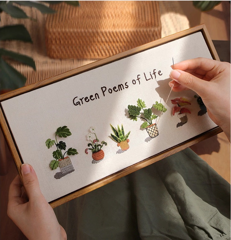 植物刺绣